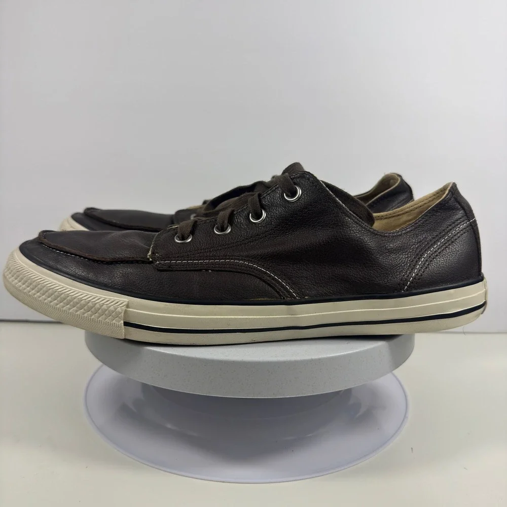 Converse All Star Mens Dark Brown Leather Moc Toe Low Top Sneakers Shoes 12‎ - Picture 2 of 15